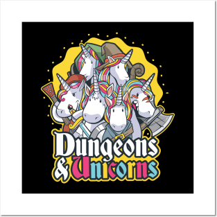 Dungeons and Unicorns Funny Halloween Kawaii Squad Party Posters and Art